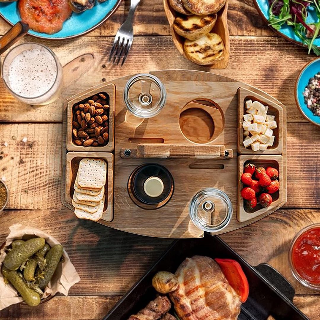 Picnic wooden Table with Glass Stand product thumbnail 10