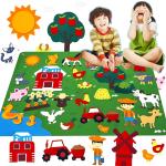 لوحة تعليمية من اللباد للأطفال بنمط حيوانات المزرعة - 10