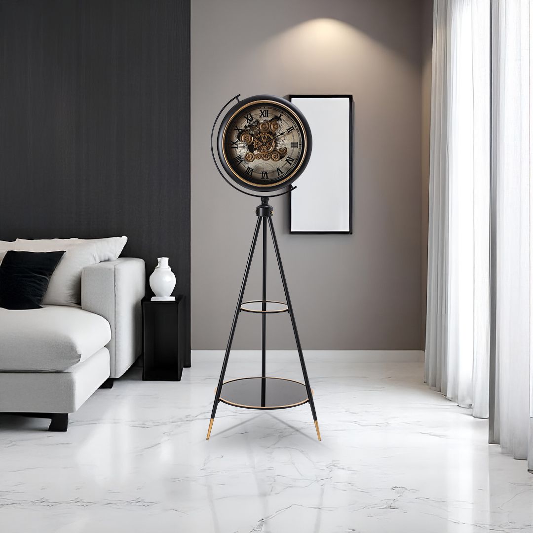 ساعة أرضية بتصميم تروس فني فاخر - 4