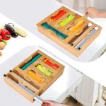 منظم أكياس وموزع تغليف خشبي - 6