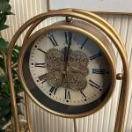 ساعة ديكورية بتصميم تروس و بندول ذهبي فاخر - 5