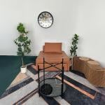 طاولة جانبية رخامية مزدوجة بتصميم ساعة تروس فاخر - 5