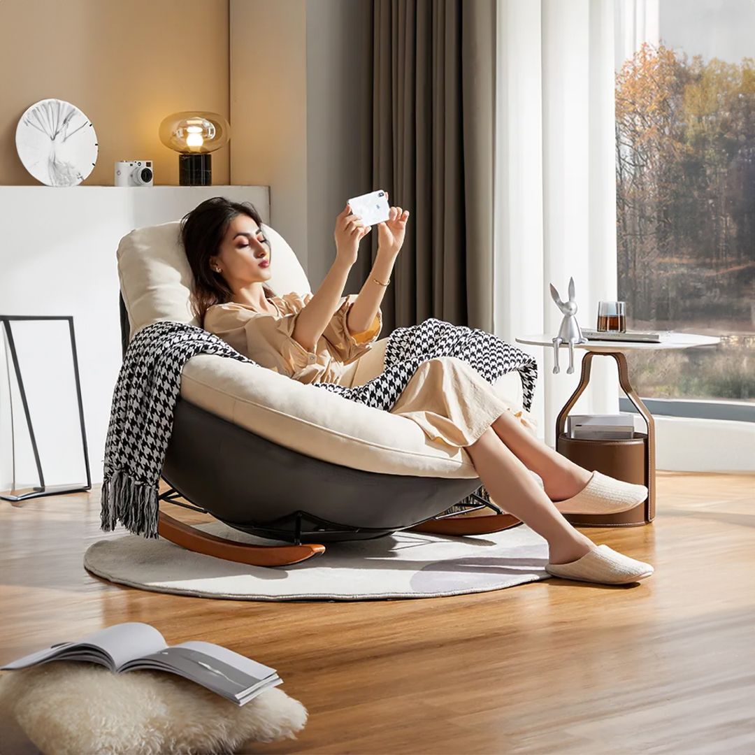 كرسي هزاز للاسترخاء مع مسند للقدمين - 16