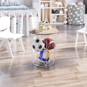 طاولة معدنية متعددة الاستخدام بغطاء خشبي - 2