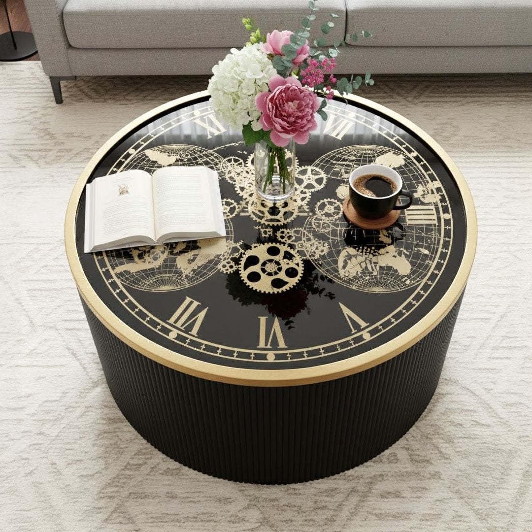 طقم طاولات بتصميم تروس ساعة فني فاخر - 15