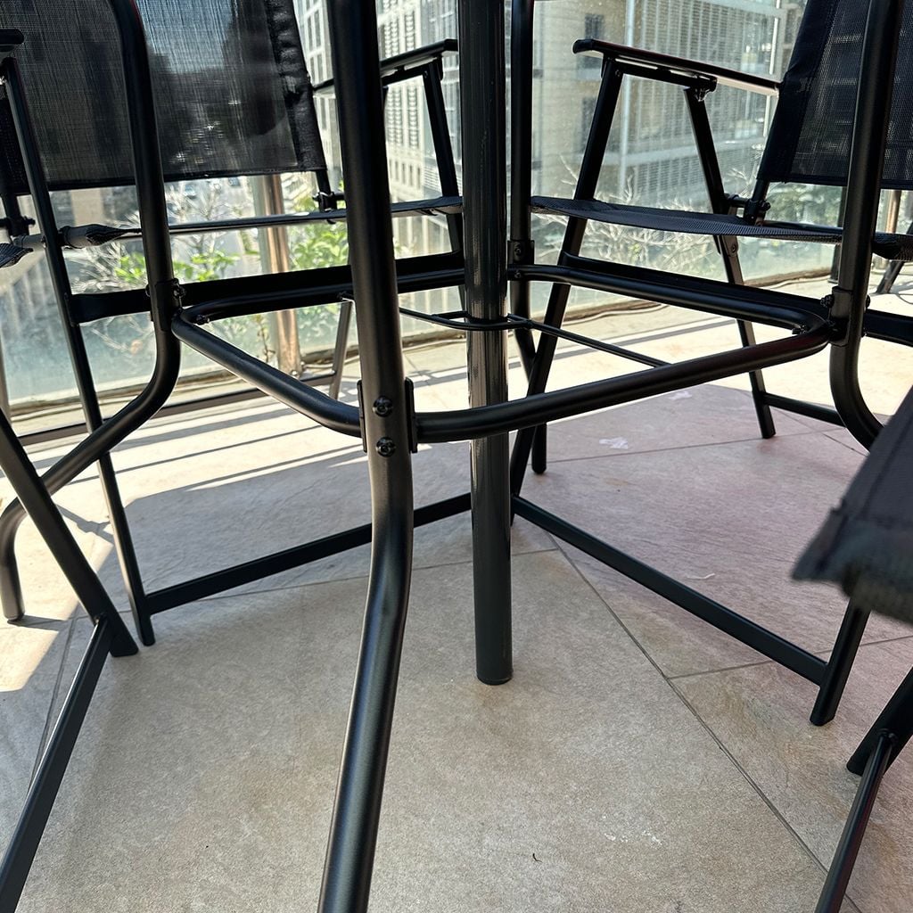 جلسة حديقة بأربعة كراسي ومظلة - 8