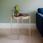 طاولة صينية تقديم معدنية ذهبية - 5