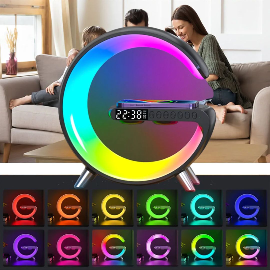 ديكور شاحن لاسلكي مع مكبر الصوت وساعة - 9