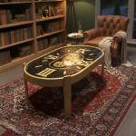 طاولة وسط بيضاوية بتصميم ساعات التروس الكلاسيكية - 2