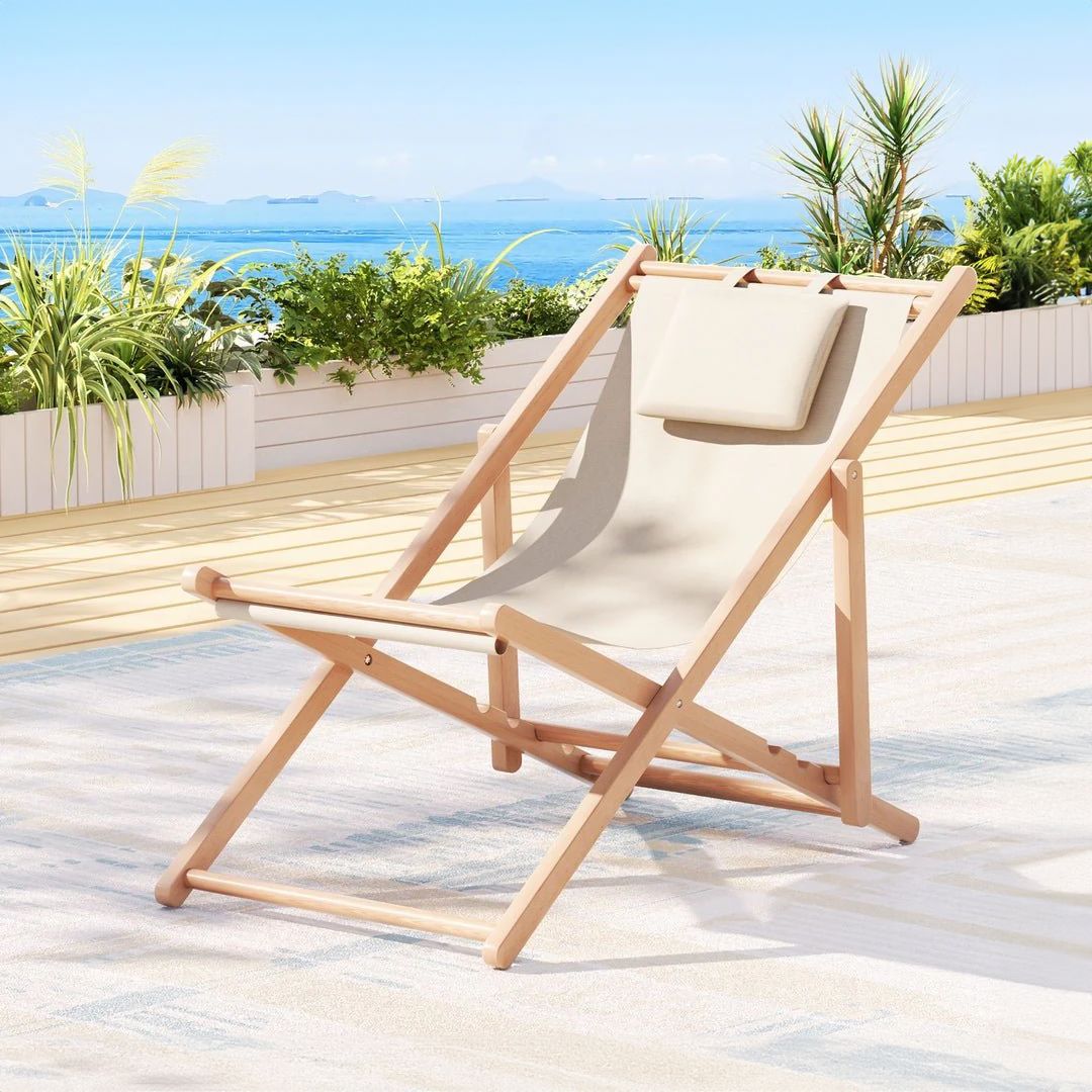 كرسي استرخاء خشبي خارجي - 14