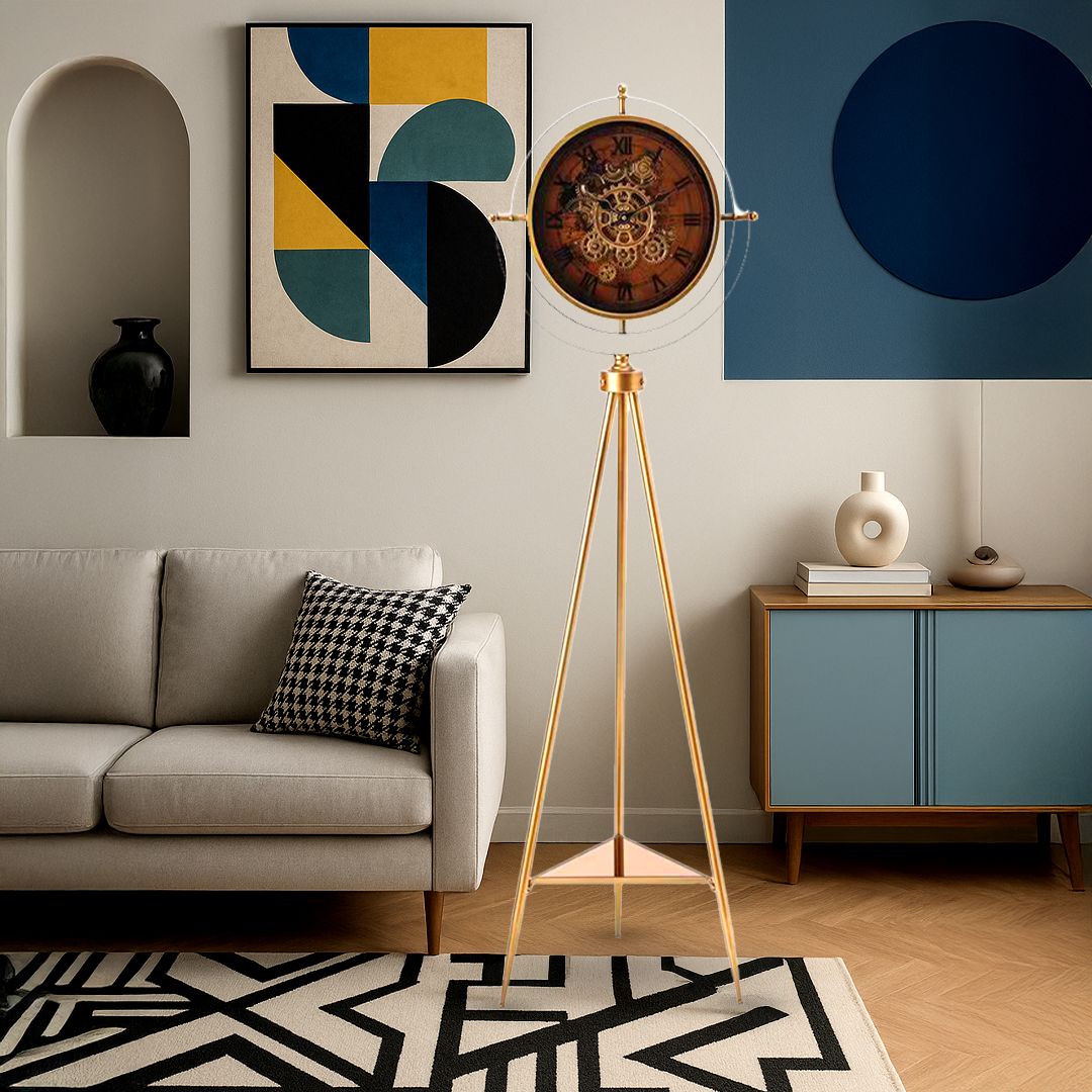 ساعة أرضية بتصميم تروس كلاسيكي - 2