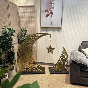 ديكور هلال رمضاني ذهبي فاخر من روح - 4