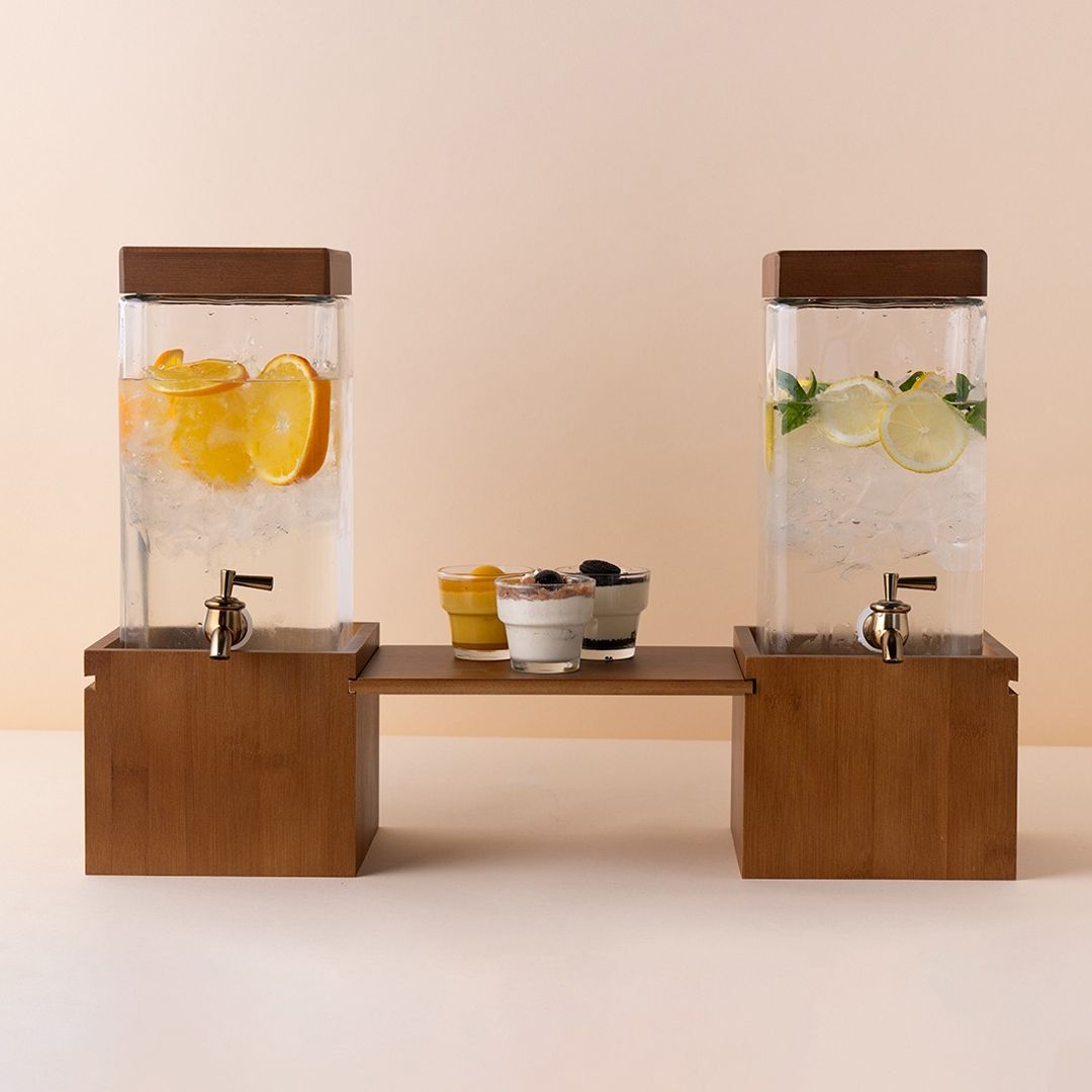 موزع المشروبات مع ستاند خشبي - 10