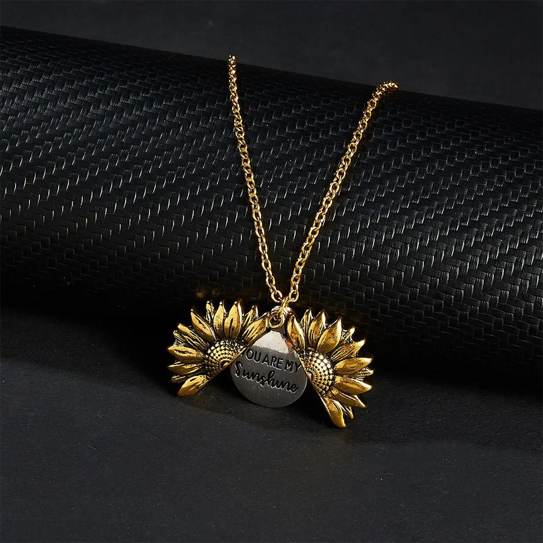 Gold Plated Sunflower Necklace - 11