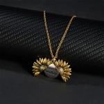 Gold Plated Sunflower Necklace - 11