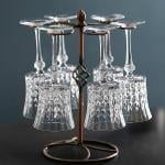 طقم تقديم كريستال مع ستاند للكؤوس - 3