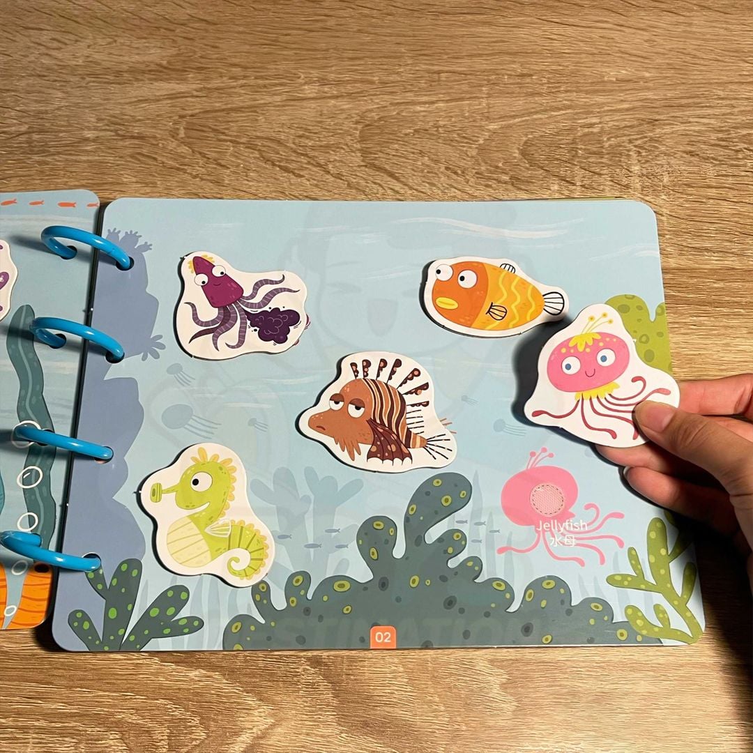 كتاب ملصقات الكائنات البحرية التعليمي - 2