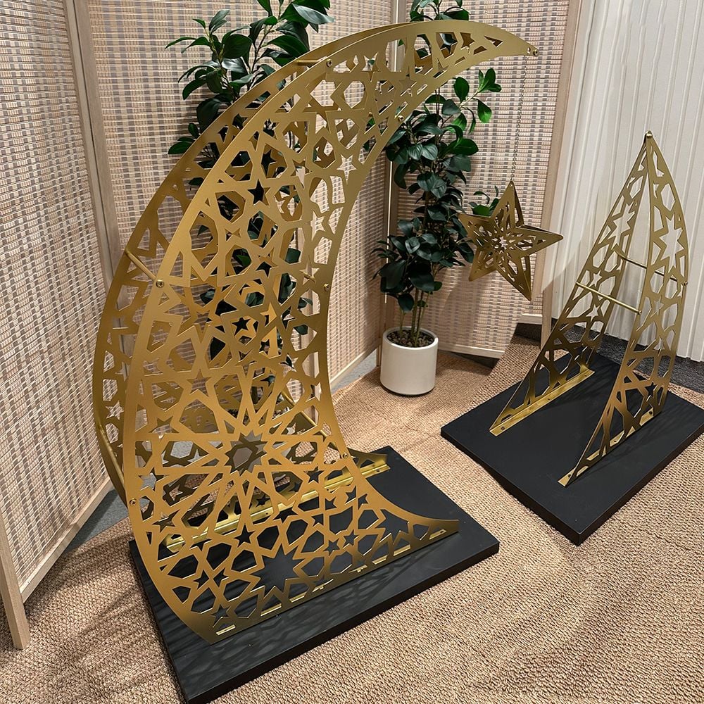 ديكور هلال رمضاني ذهبي فاخر من روح - 10