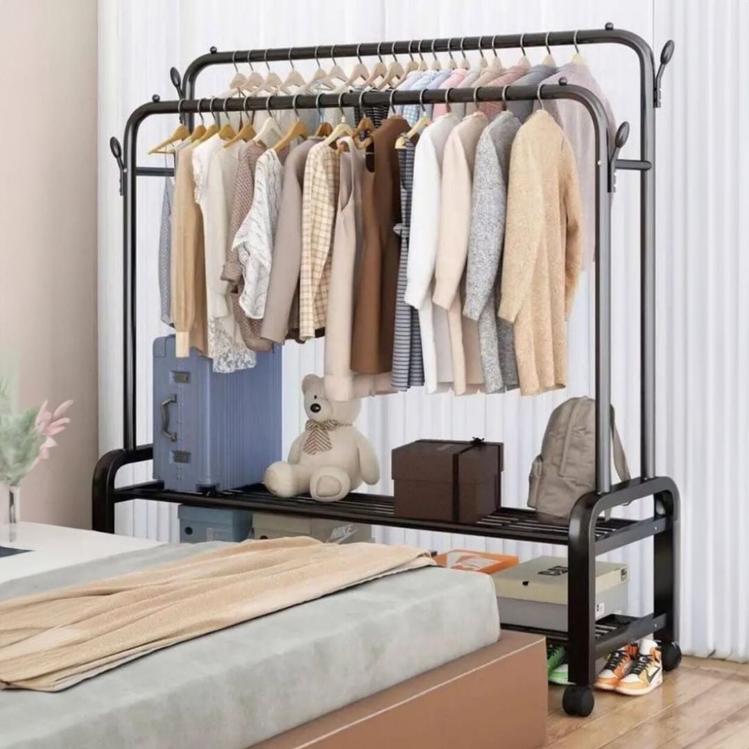 Clothes Hanging Stand with Shelves 140 CM product thumbnail 3