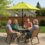 طقم جلوس خارجي مع مظلة - 8