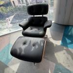 كرسي جلد للمكتب مع مسند للأقدام	 - 1