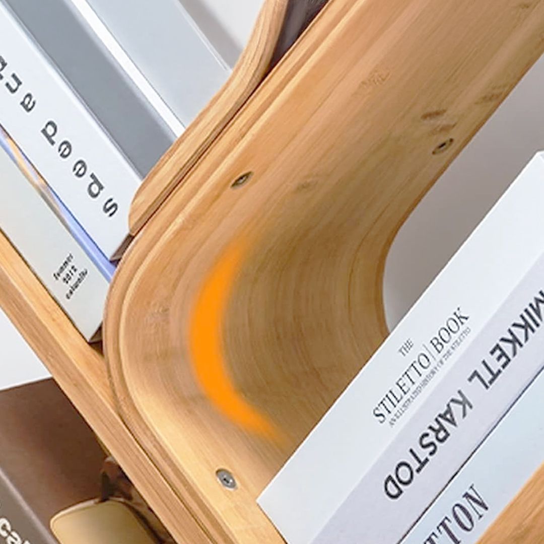 رفوف خيزران أرضية للكتب - 7