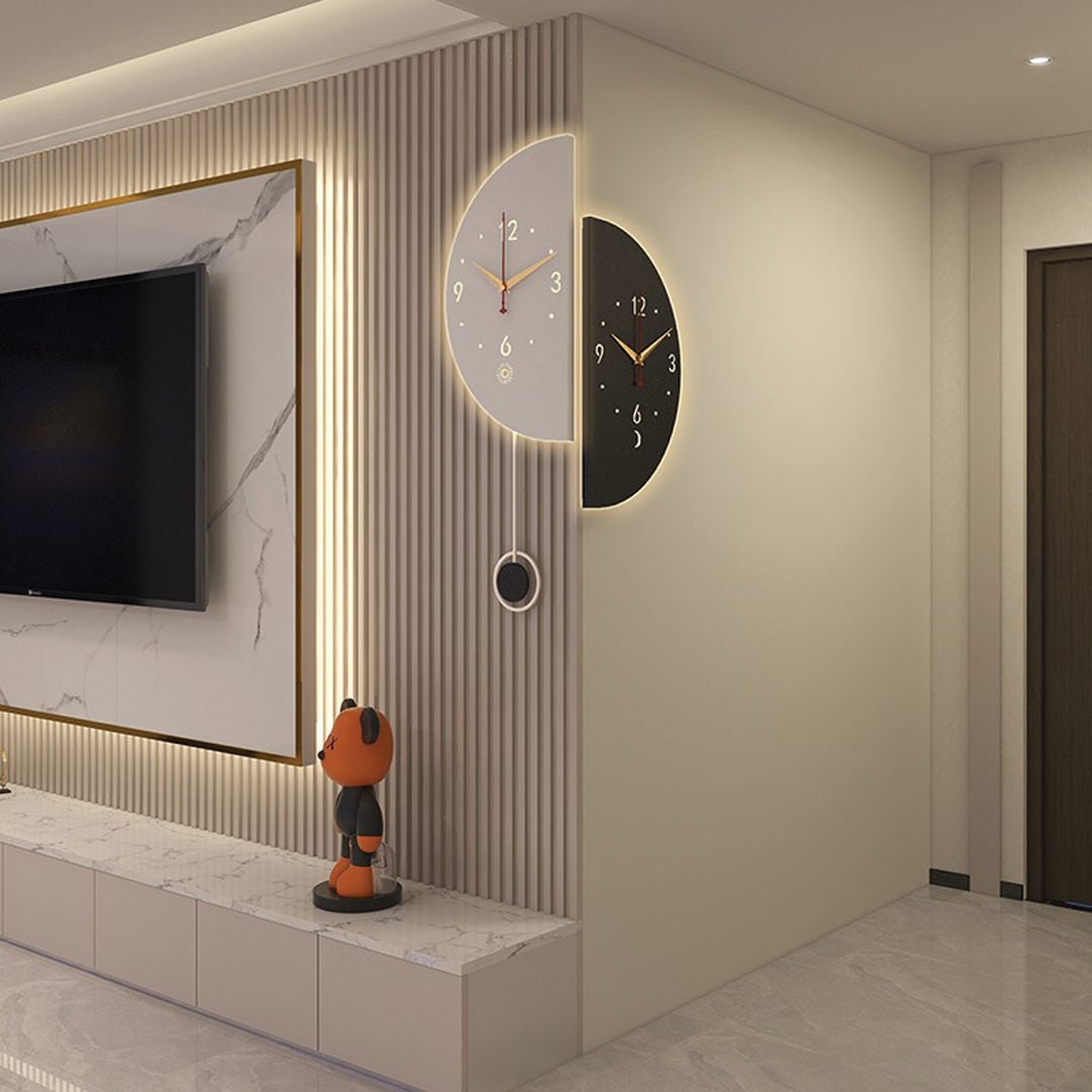ساعة حائط مضيئة للزوايا - 1
