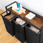 منظم غسيل ثلاثي مع رف خشبي - 2