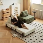 كرسي و سرير أرضي بأرجل خشبية