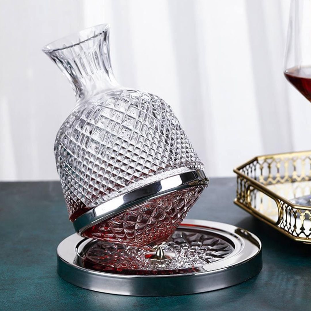 Crystal Glass Rotating Decanter product thumbnail 2