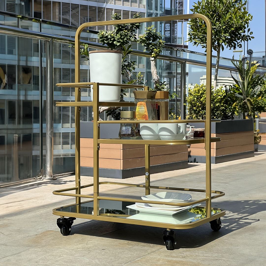 Metal hospitality trolley with wheels product thumbnail 6