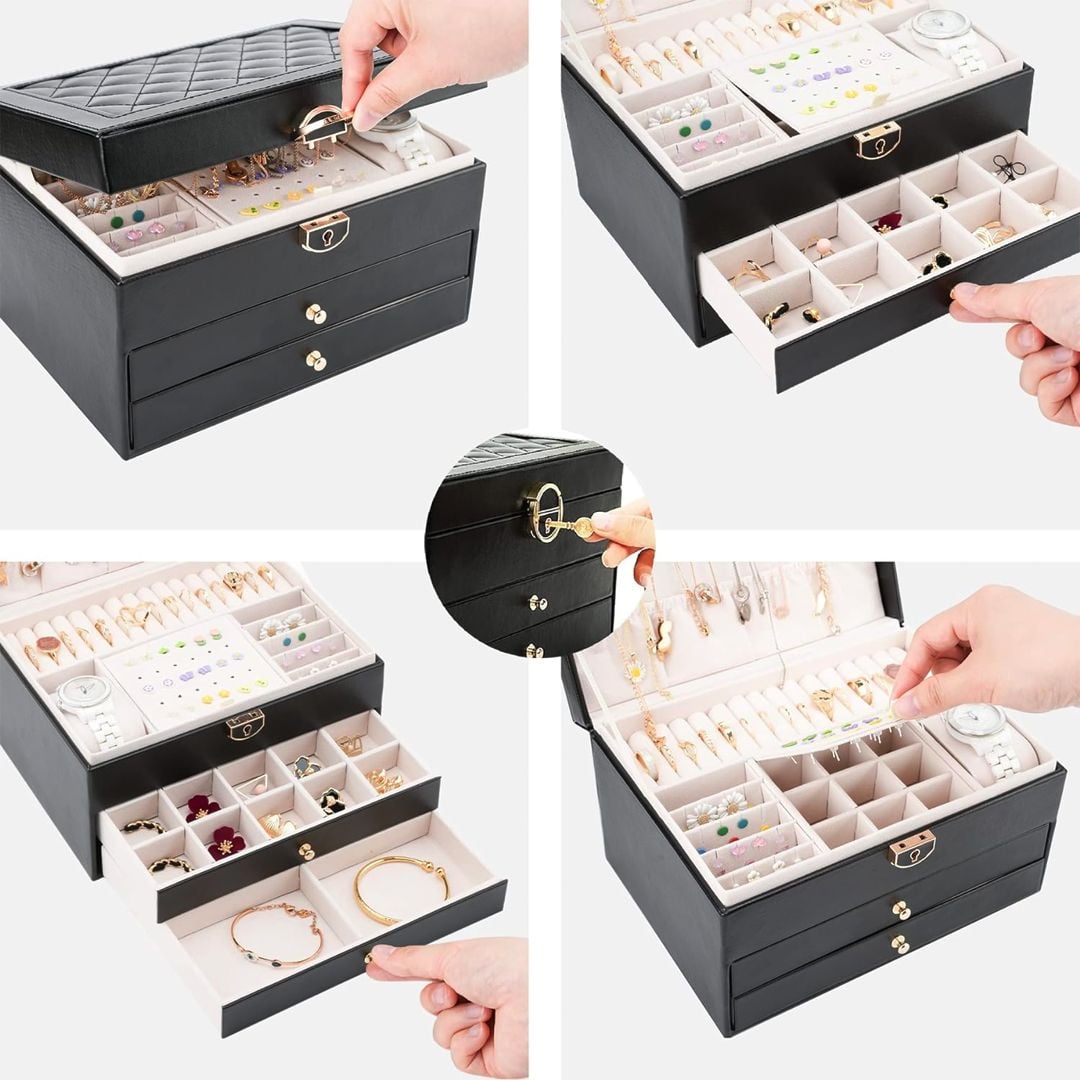 Three-Layer Retro Jewelry Box product thumbnail 6