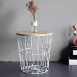 طاولة معدنية متعددة الاستخدام بغطاء خشبي - 6