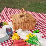 سلة نزهات من الخيزران مع أدوات للمائدة - 11