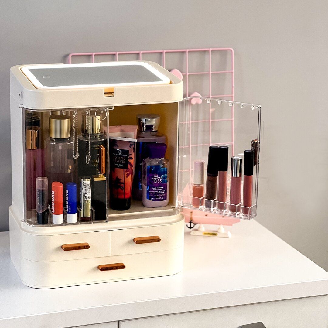 Makeup organizer with lighted mirror product thumbnail 11