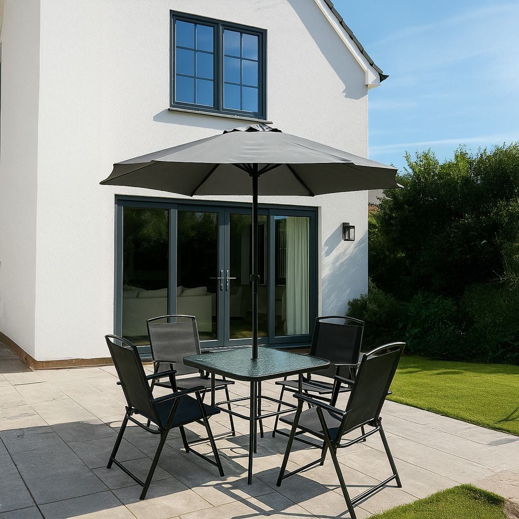 جلسة حديقة بأربعة كراسي ومظلة - 7