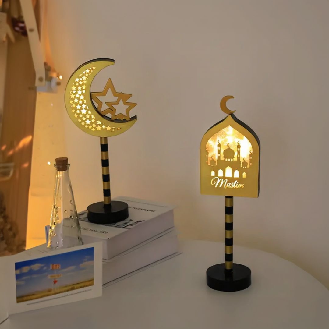 مجموعة ديكورات العيد الخشبية بإضاءة ليد - 6