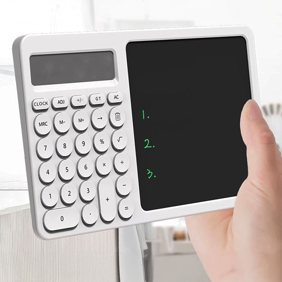 آلة حاسبة مع قلم وبورد للكتابة - 7