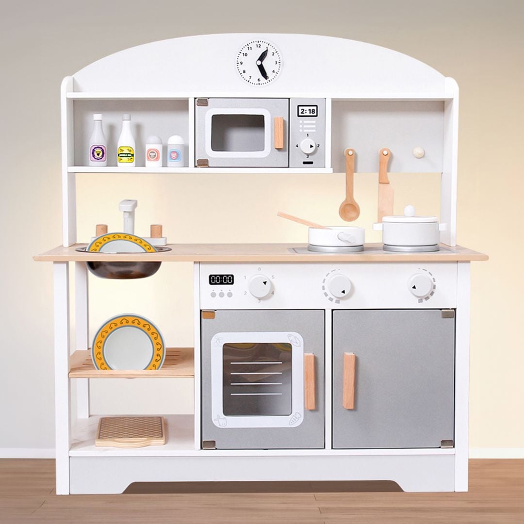 Wooden Children's Kitchen with Cooking Utensils product thumbnail 3