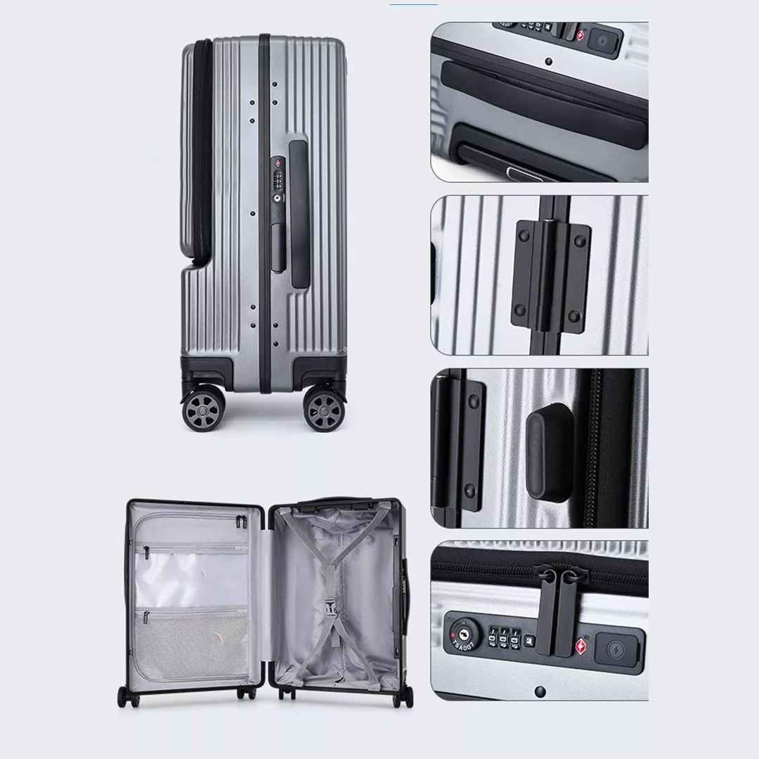 حقيبة سفر مع قفل و مدخل شحن USB	 - 8