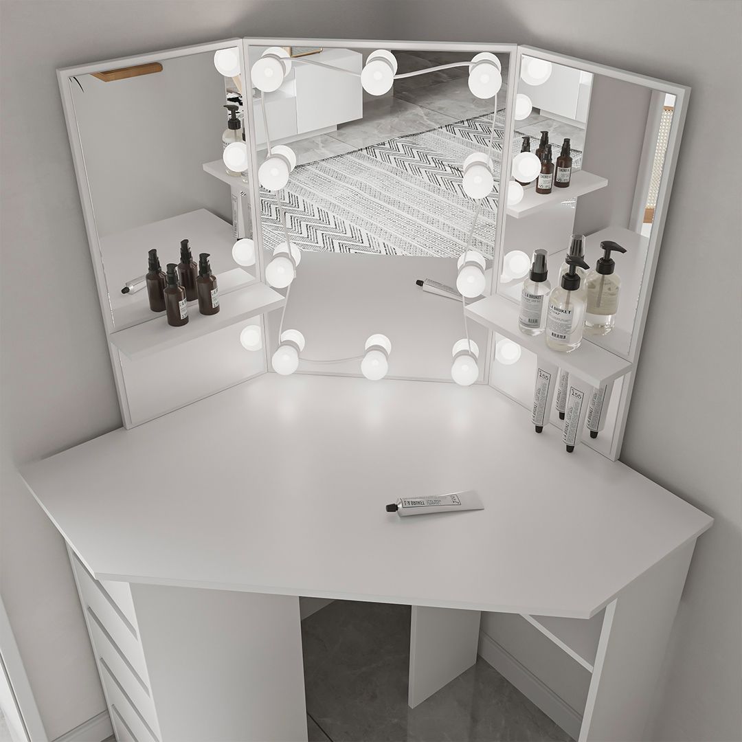 تسريحة بمرآة ثلاثية و خمس أدراج - 4