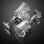 طقم تقديم كريستال مع ستاند للكؤوس - 12