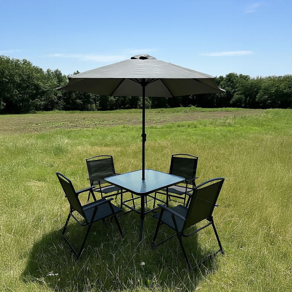 جلسة حديقة بأربعة كراسي ومظلة - 13