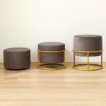 بوف بتصميم دائري و قاعدة معدنية ذهبية - 10