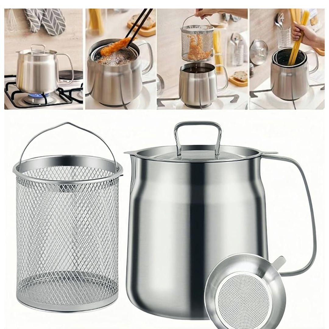 مقلاة زيت عميقة مع مصفاة - 15