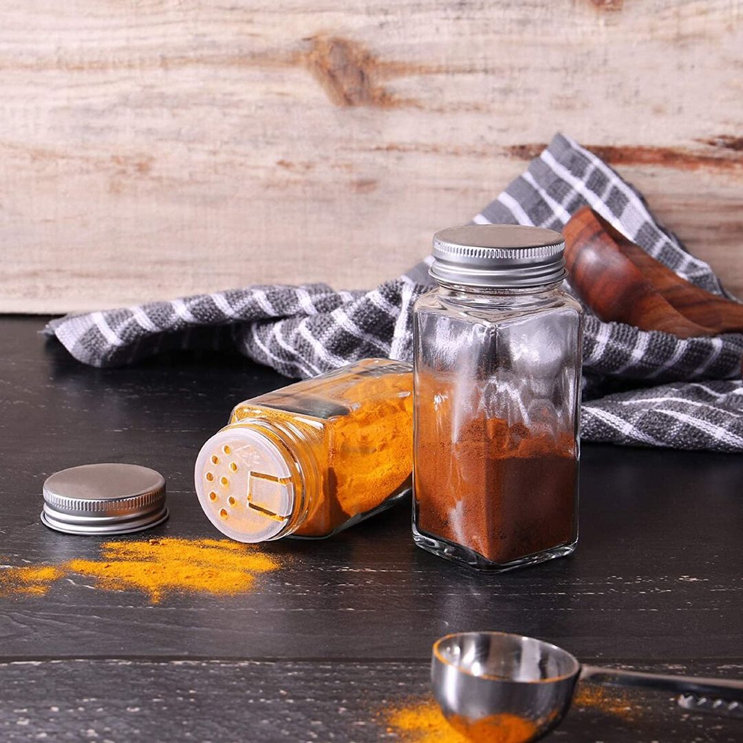 مجموعة مرطبانات التوابل الزجاجية - 8