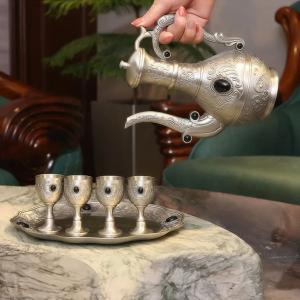 إبريق عثماني للشاي مع أربع كؤوس - 3