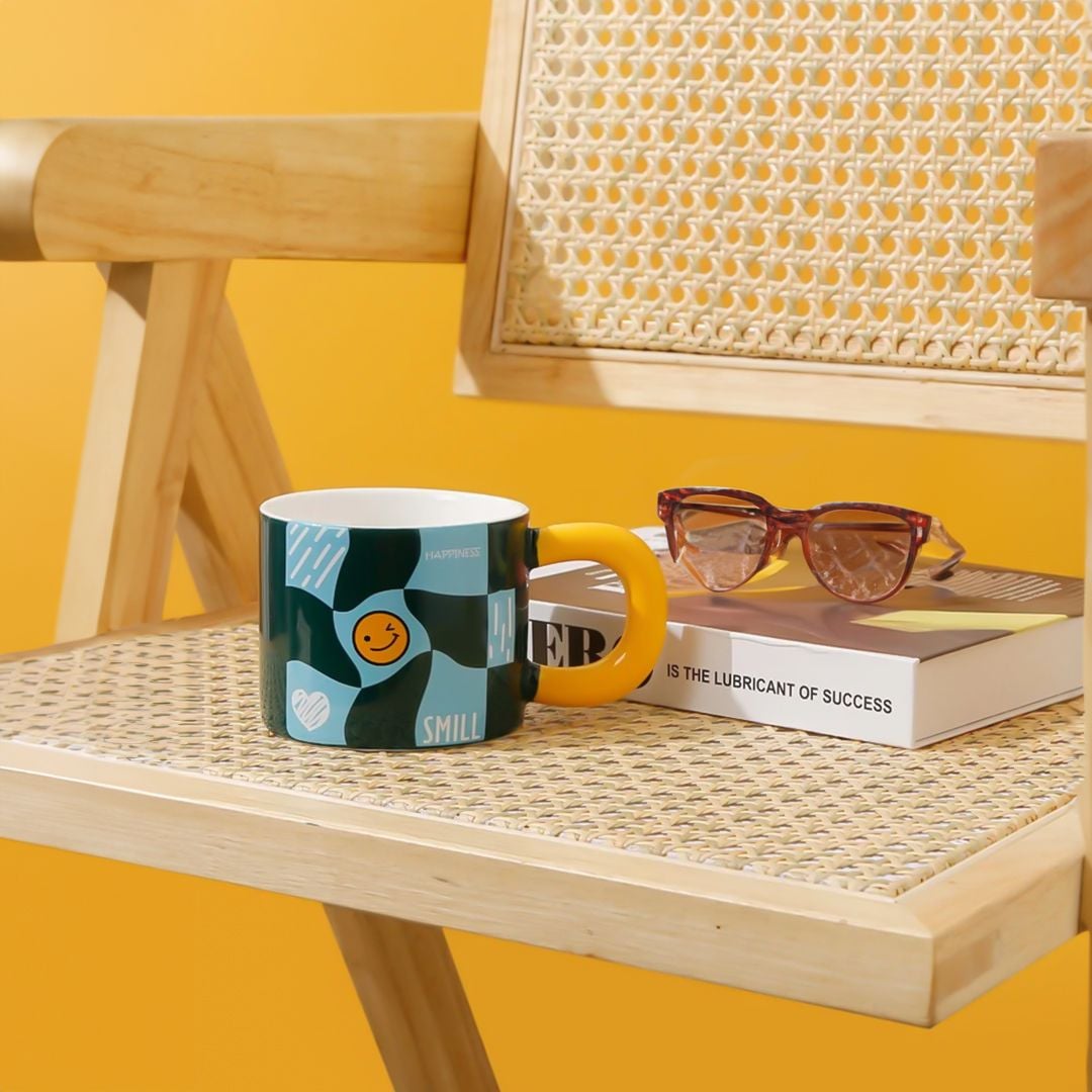 كوب سيراميك بغطاء وملعقة - 2