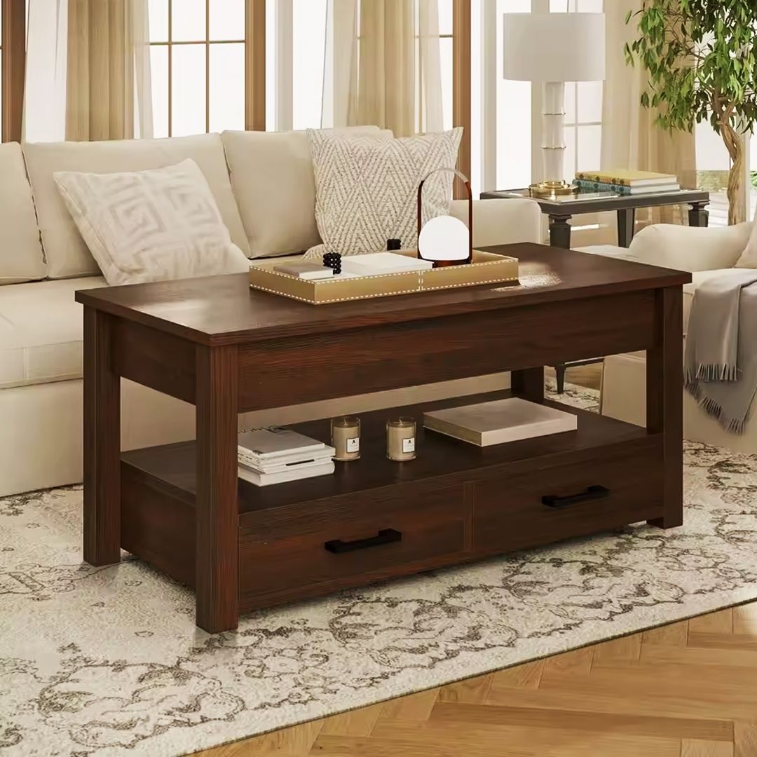 طاولة وسط خشبية بسطح متحرك - 5