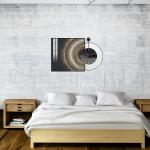 ساعة حائط دائرية مع صورة جدارية - 4